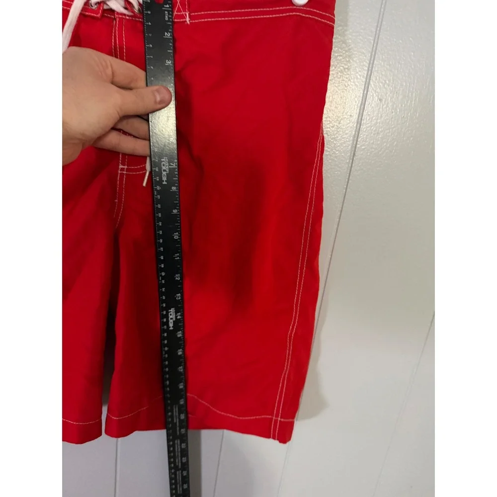 Merona Board Shorts Mens Size M 32-34 Red Cargo‎ Pocket Swim Trunks